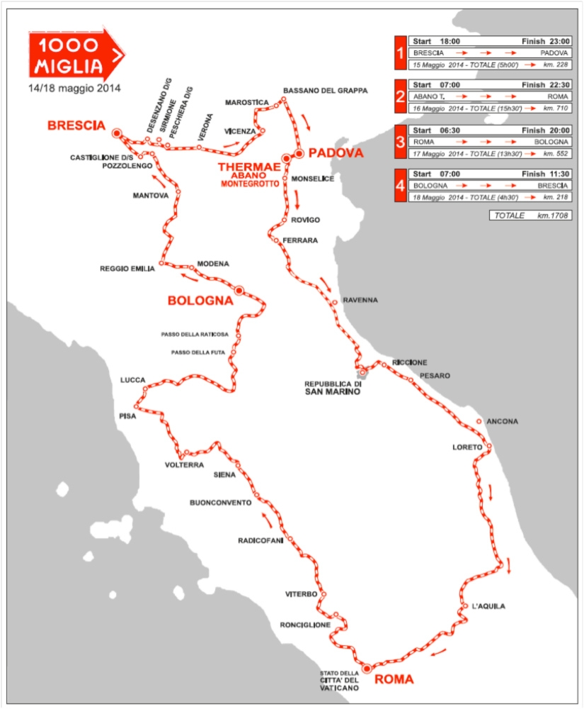 Presentata la Mille Miglia 2014: sarà disputata dal 15 al 18 maggio