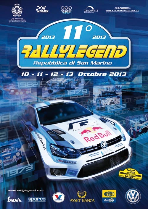 11° RALLYLEGEND 2013: San Marino dal 10 al 13 ottobre