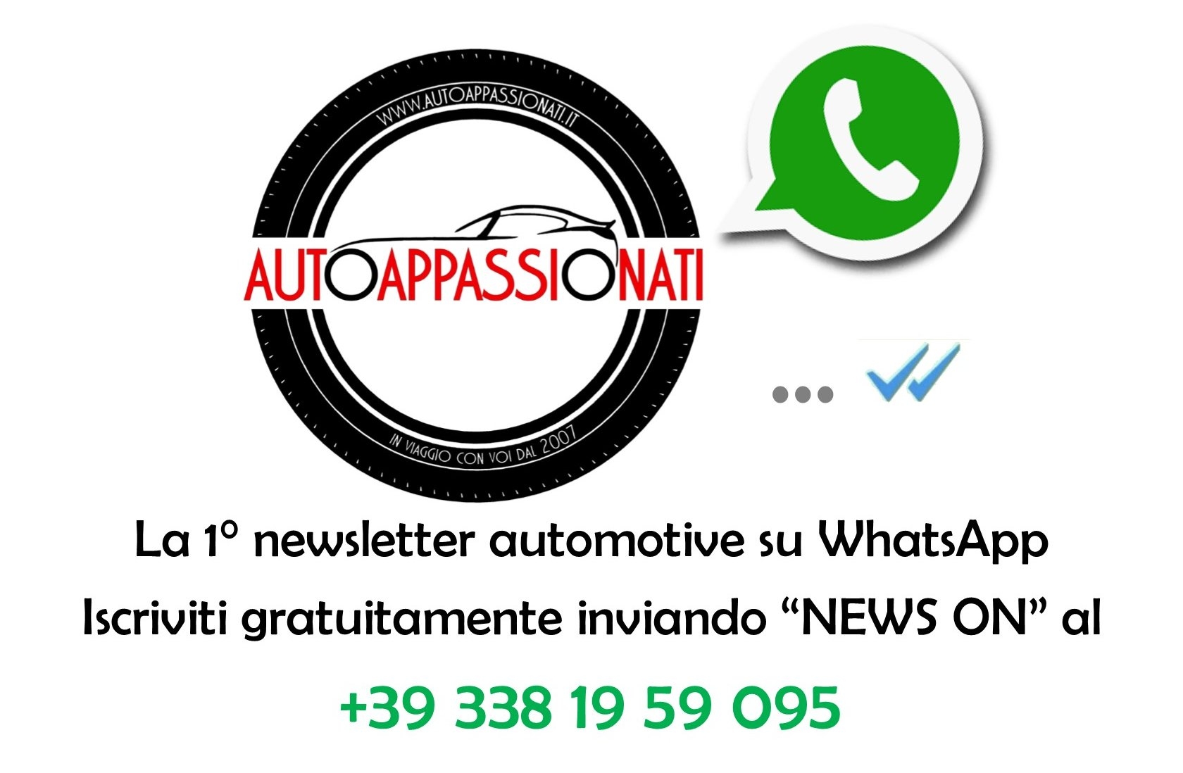 Su WhatsApp la prima newsletter sul mondo dell’auto. Solo con Autoappassionati.it