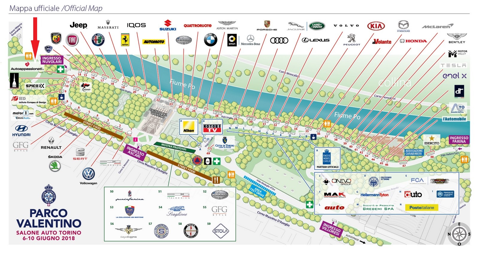 Mappa di Parco Valentino 2018