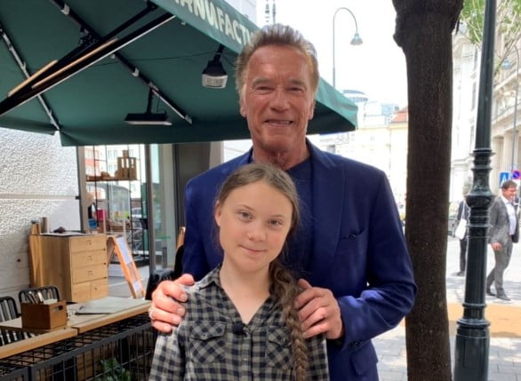 Greta Thunberg e Arnold Schwarzenegger