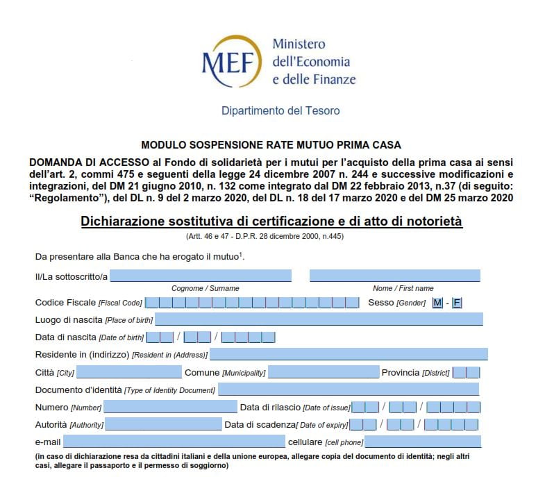 modulo sospensione mutuo coronavirusmodulo sospensione mutuo coronavirus