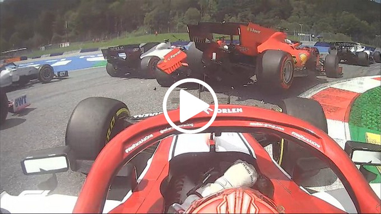 contatto leclerc vettel video