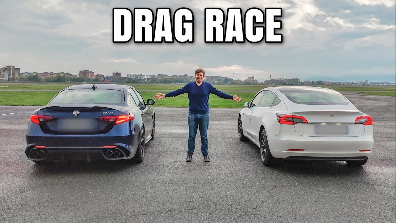 Alfa Romeo Giulia Quadrifoglio VS Tesla Model 3: drag race provocante [VIDEO]