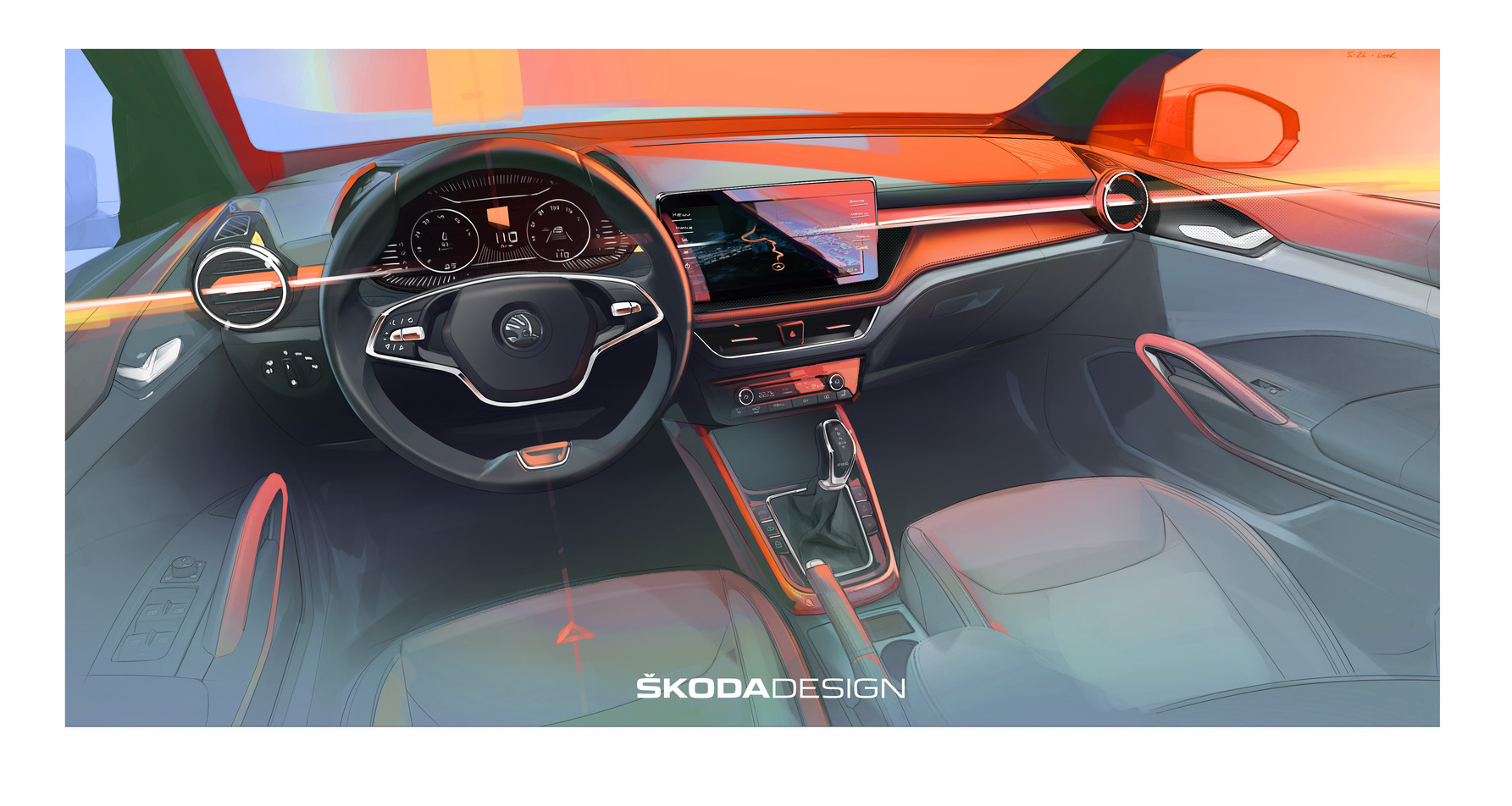 Nuova Skoda Fabia 2021 interni