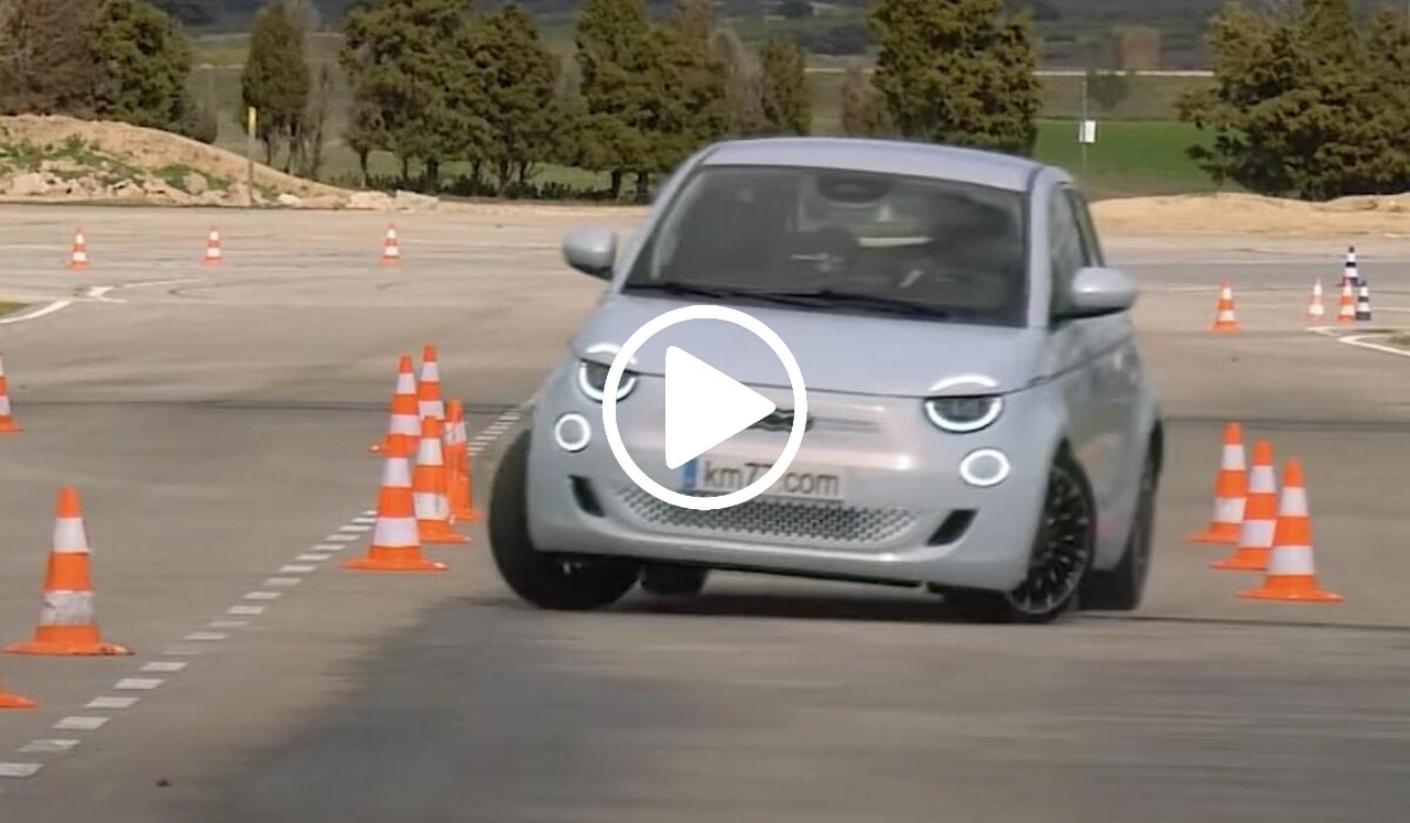 fiat 500 elettrica test dell'alce video