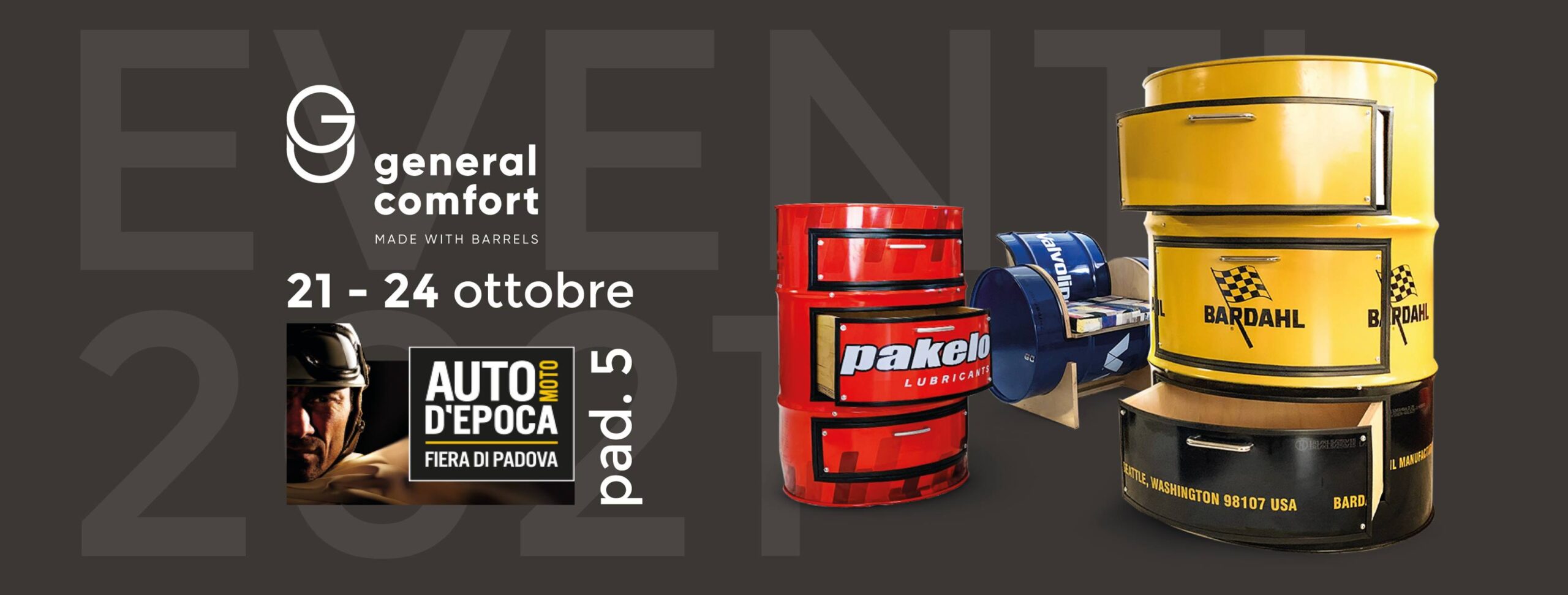 General Comfort ad Auto e Moto d’Epoca 2021: i Barrel Box in esclusiva