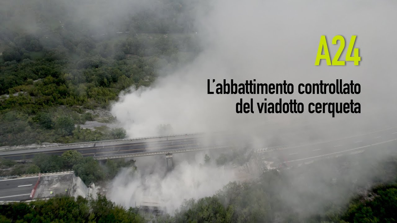 Autostrada A24 esplosione Viadotto Cerqueta: ecco le immagini spettacolari [VIDEO]