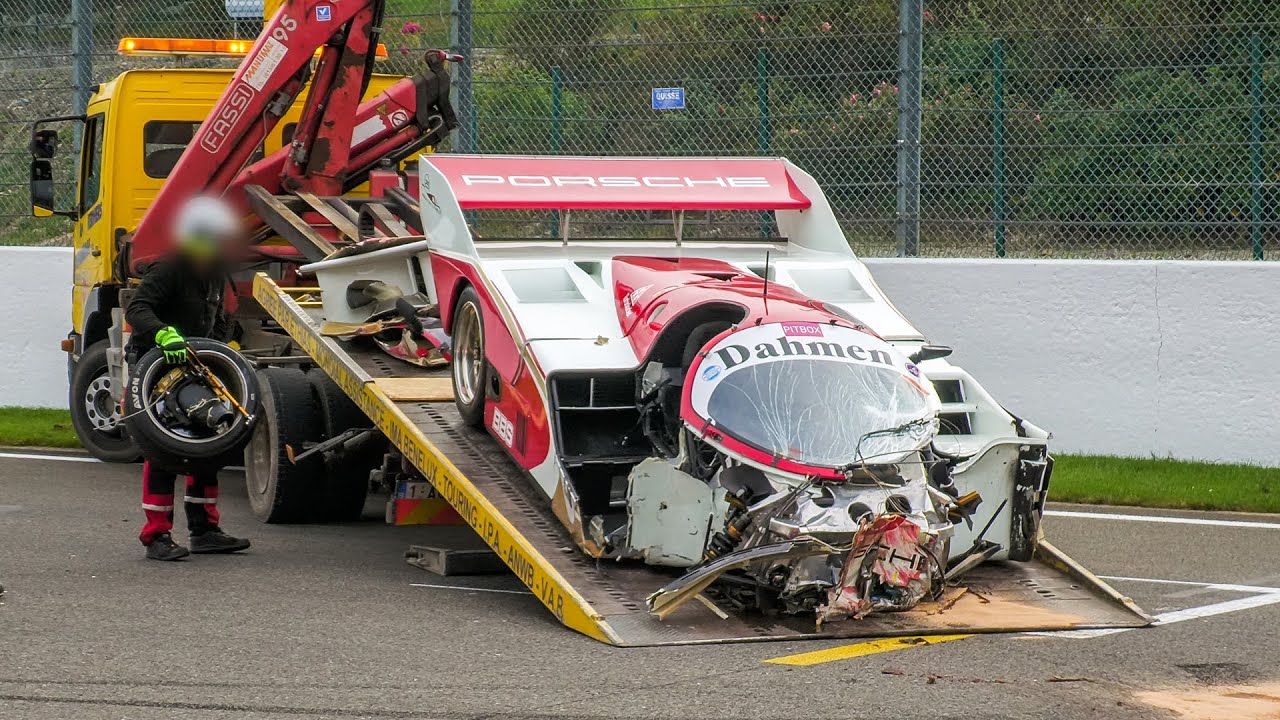 Porsche 962C: a Spa Francorchamps è bastato poco per distruggerla contro un muro [VIDEO]