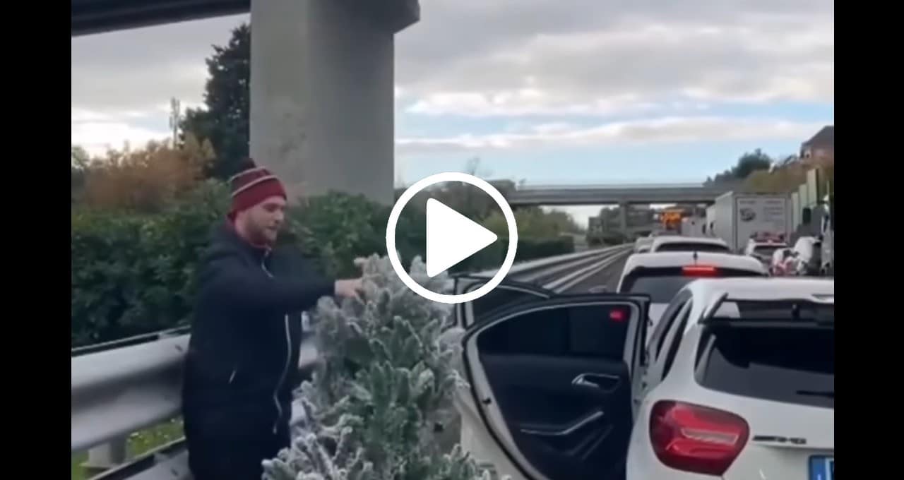 albero di natale in autostrada video