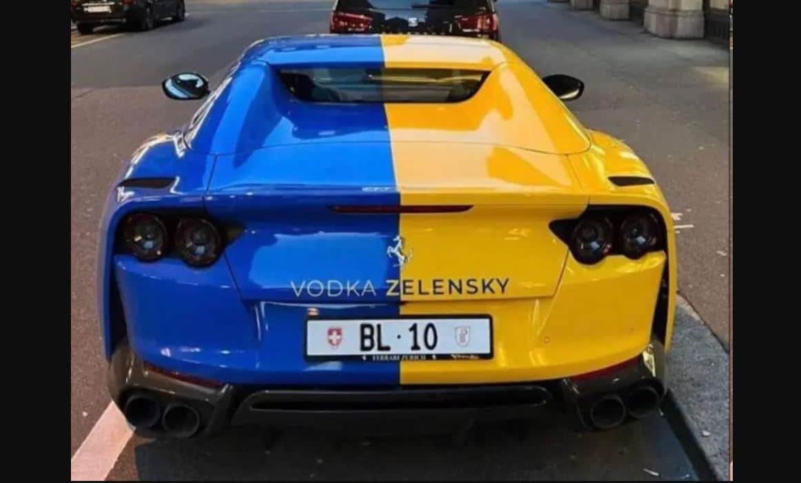 Questa Ferrari 812 Superfast è un omaggio alla vodka Zelensky