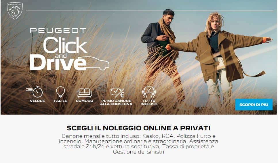 Peugeot Click and Drive: guidare una vettura del Leone è questione di attimi