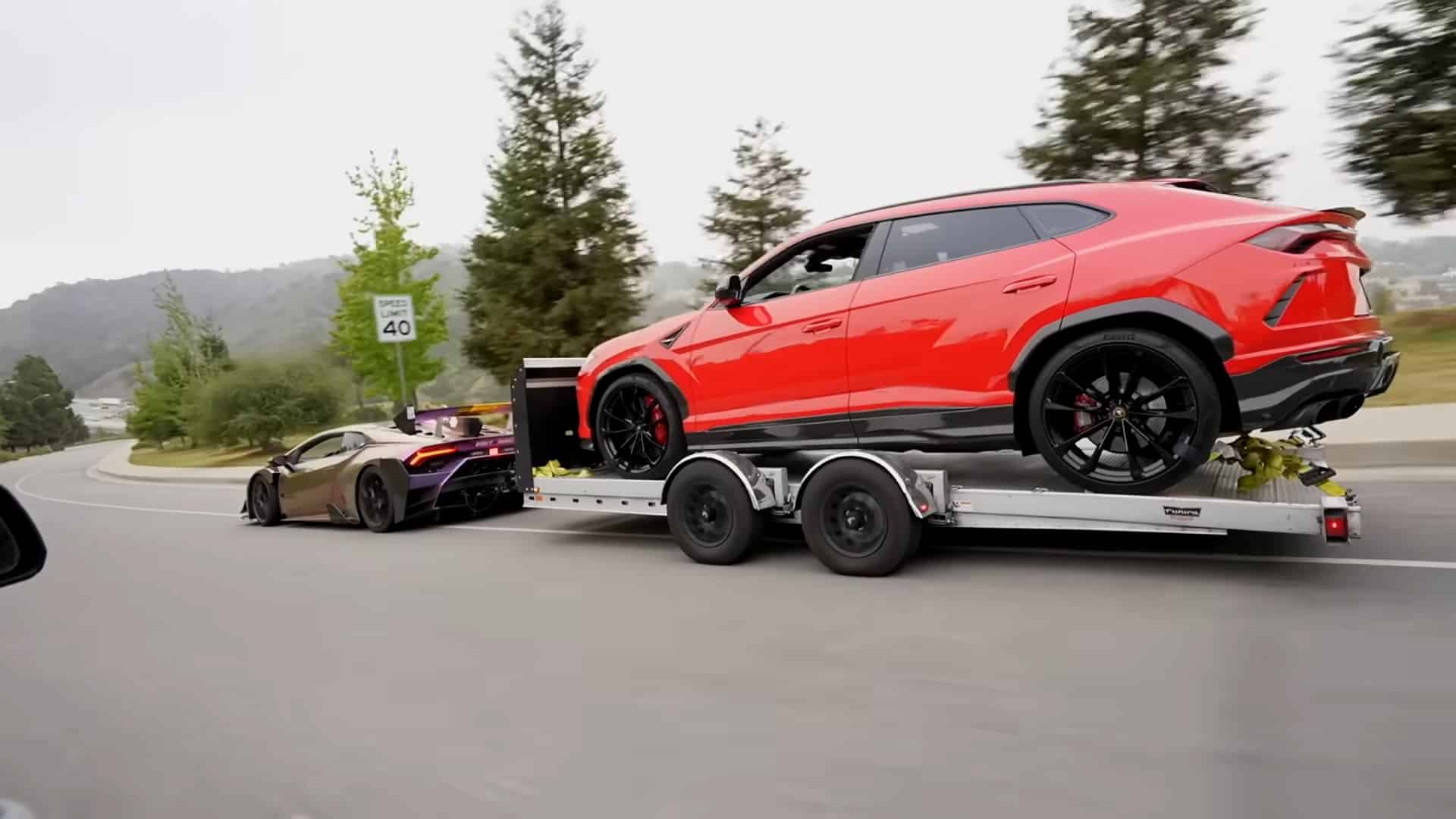 Una Huracan traina una Urus: non dovrebbe accadere il contrario? [VIDEO]