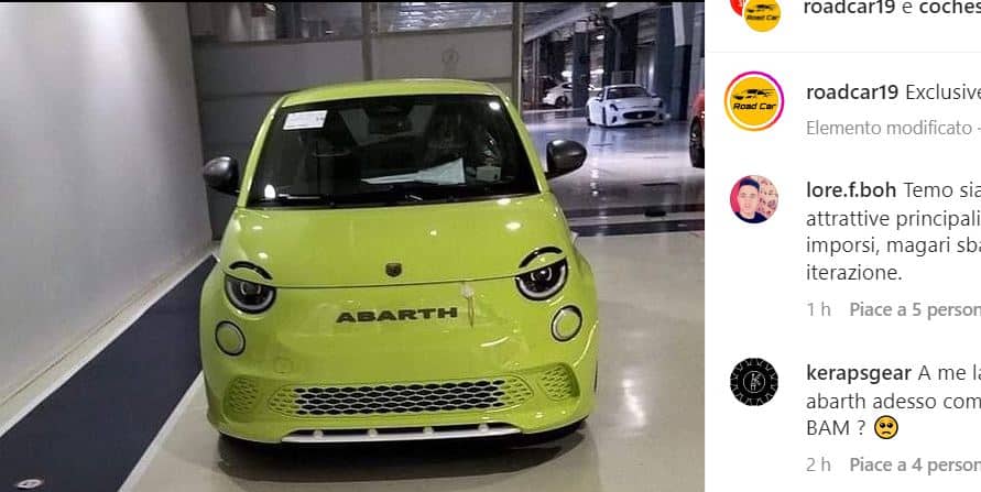 abarth elettrica foto spia