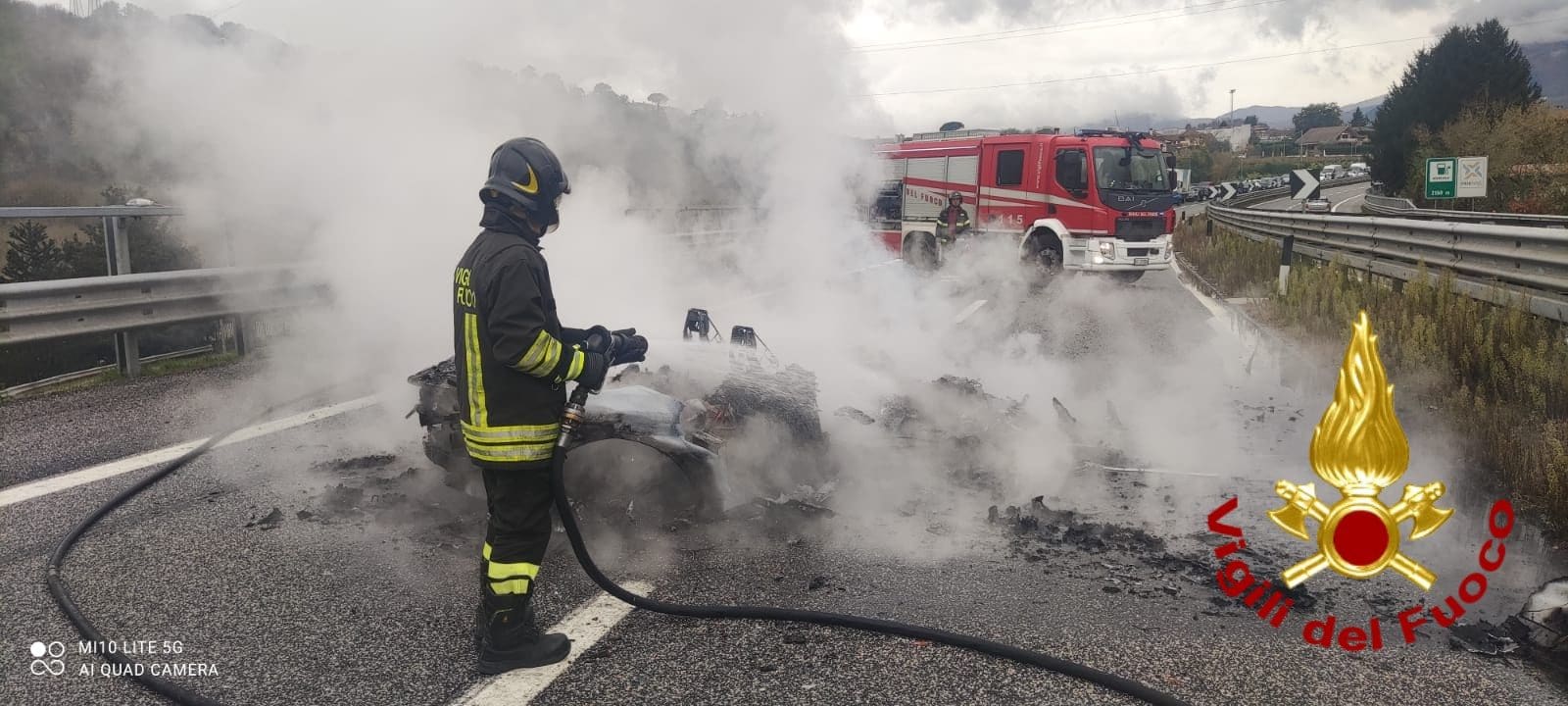 Lamborghini Huracan in fiamme ad Avellino: passeggeri illesi