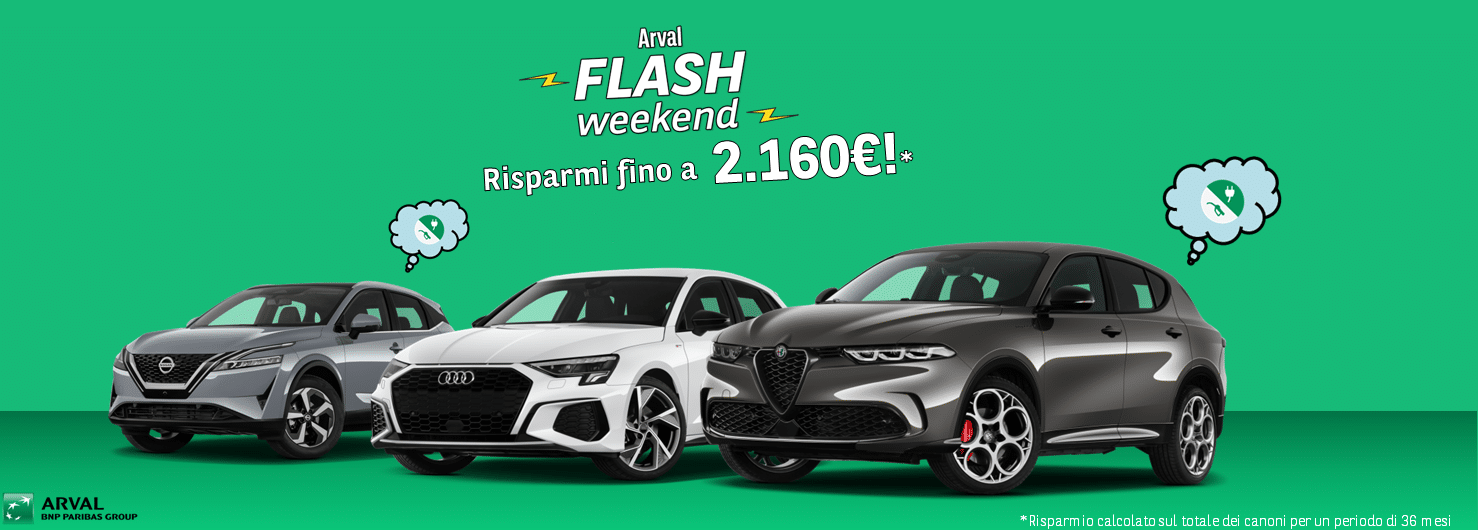 Arval Flash Weekend: offerte noleggio 8-11 settembre 2023