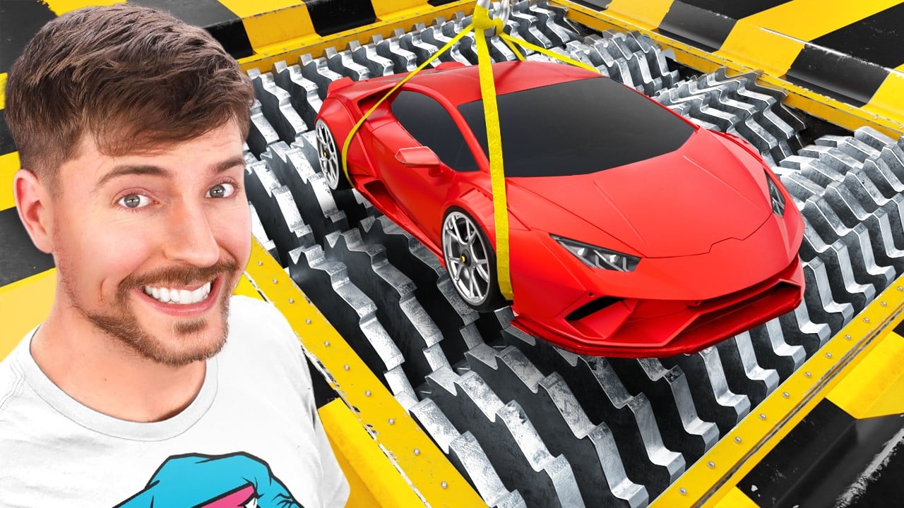 La follia di MrBeast: la Lamborghini finisce nel trituratore [VIDEO] 